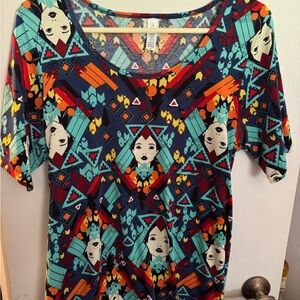 Lularoe Disney Pocahontas Colorful Geometric Women's Top